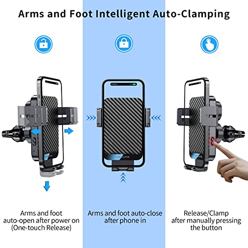 Auto-Clamping Wireless Car Charger for iPhone and Samsung