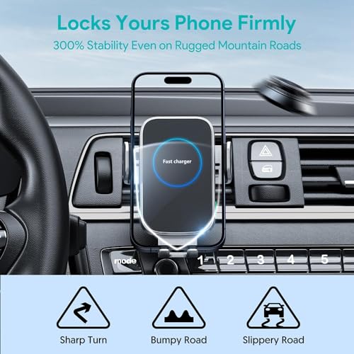 Wireless Car Phone Holder with Automatic Sensor Charger