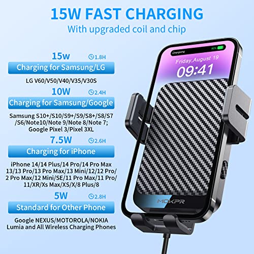 Auto-Clamping Wireless Car Charger for iPhone and Samsung