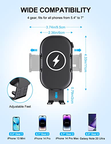 15W Qi Fast Charging Car Mount for iPhone and Galaxy