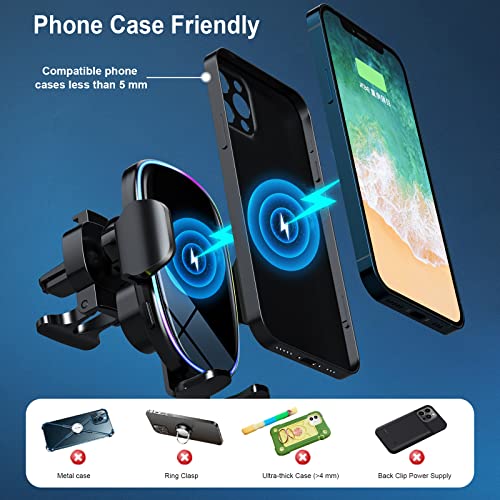 Wireless Auto-Clamping Car Charger Mount - 15W Qi