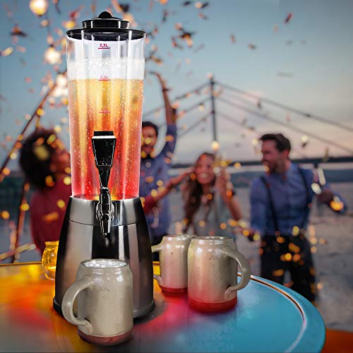 Bavarian XXL Beer Tower with Tap and Ice Cooler