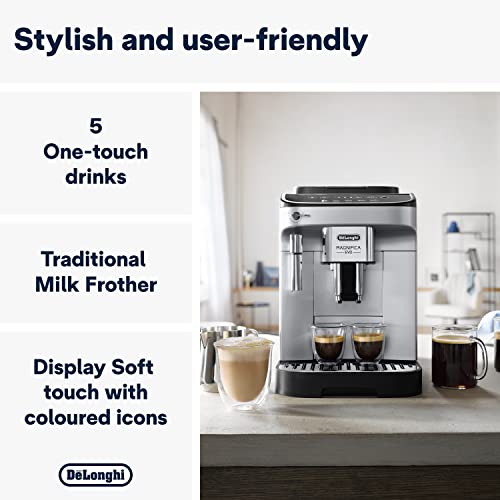De'Longhi Magnifica Evo Coffee & Cappuccino Maker, Silver