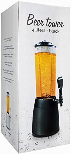 Bavarian XXL Beer Tower with Tap and Ice Cooler