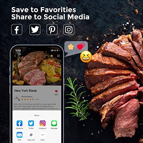 KitchenBoss Sous Vide Machine: WIFI Precision Cooker 1100W