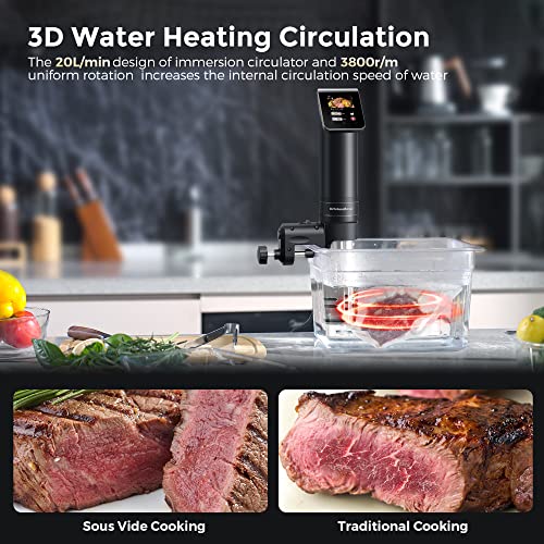 KitchenBoss Sous Vide Machine: WIFI Precision Cooker 1100W