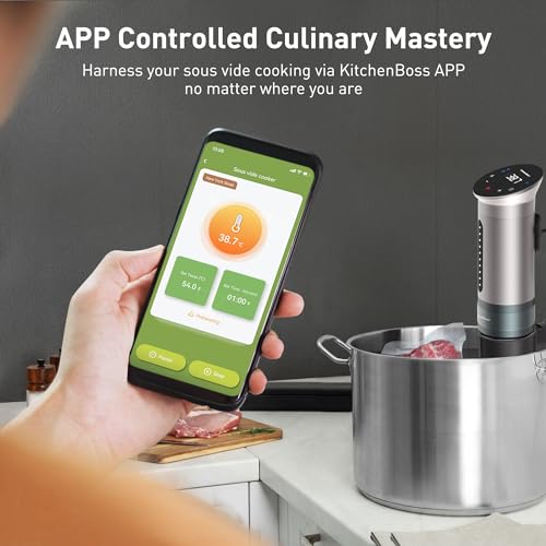 KitchenBoss WIFI Sous Vide Cooker: Ultra Quiet 1100W