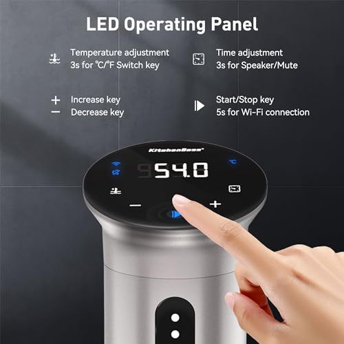 KitchenBoss WIFI Sous Vide Cooker: Ultra Quiet 1100W
