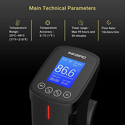 Inkbird WiFi Sous Vide Cooker, Touch Control, 1000W