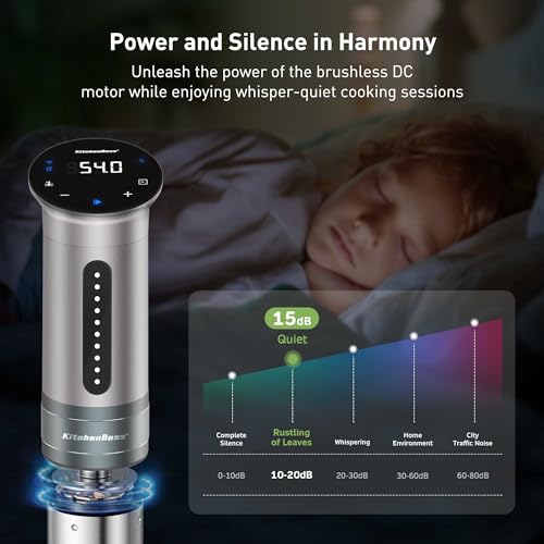 KitchenBoss WIFI Sous Vide Cooker: Ultra Quiet 1100W