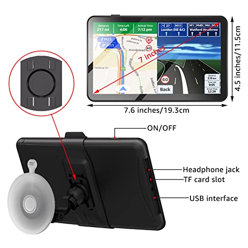 TOUTBIEN 7inch GPS Navigation for Car/Truck Motorhome