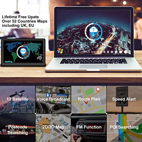 7" UK Sat Nav with 2023 Europe Maps