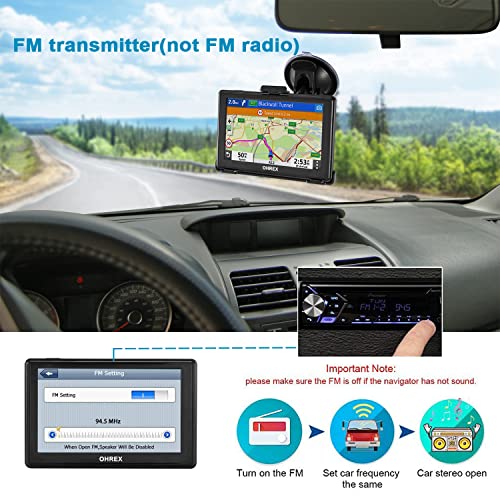 OHREX Car Sat Nav, 5 inch - GPS for Car Truck Lorry