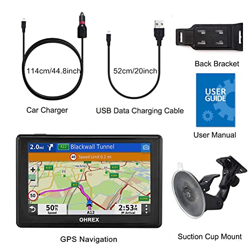 OHREX Car Sat Nav, 5 inch - GPS for Car Truck Lorry