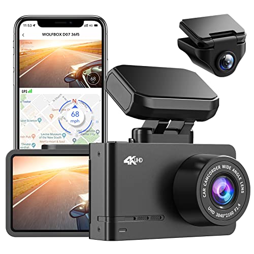 WOLFBOX D07 4K Dual Dashcam with WiFi & GPS