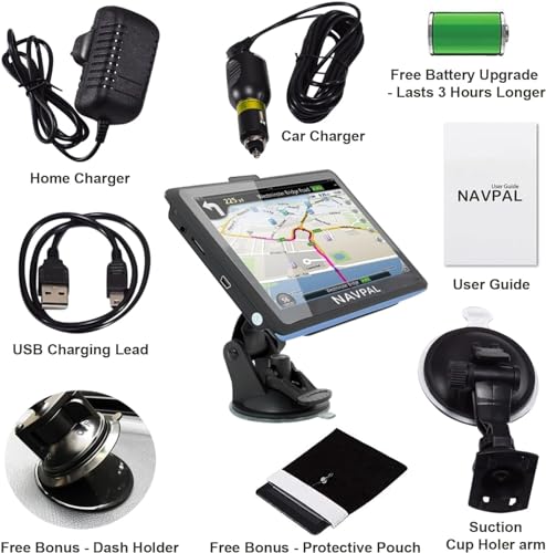 Bluetooth Sat Nav 7" UK Europe Maps 2024 (Lifetime Updates)
