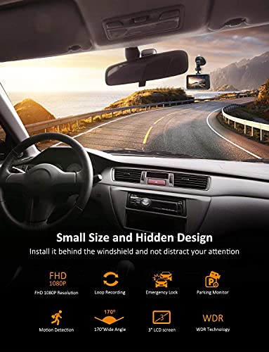 Pathinglek 1080P Dash Cam: LCD Screen, Wide Angle