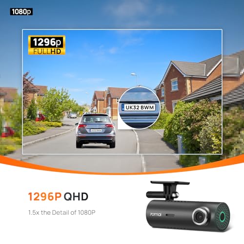 High-resolution 70mai Dash Cam with WiFi, Wide-Angle - iOS/Android
