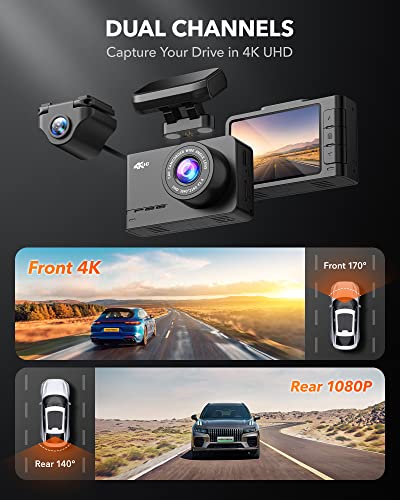 WOLFBOX D07 4K Dual Dashcam with WiFi & GPS