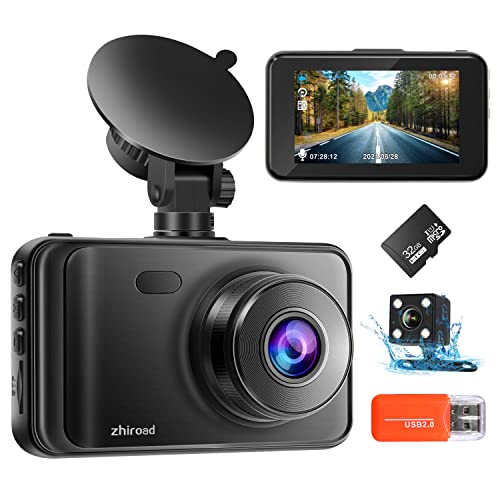 Car Dash Cam Front and Rear 1080P FHD - 32GB