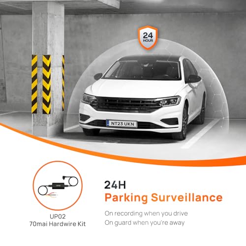 High-resolution 70mai Dash Cam with WiFi, Wide-Angle - iOS/Android