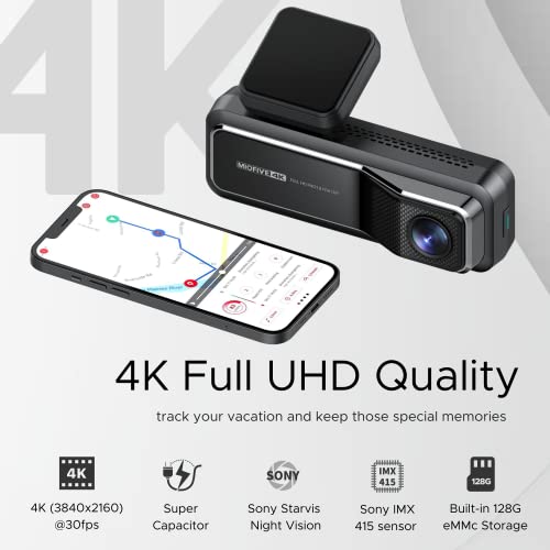 4K+2K Dual Dash Cam with 5G WiFi, GPS