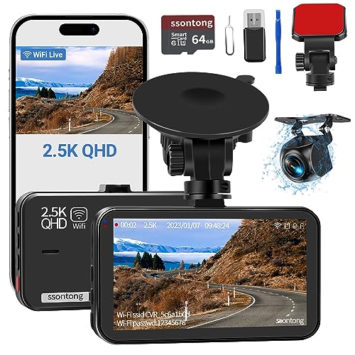 WiFi/APP Control Dash Cam Front and Rear - 2.5K + 1080P