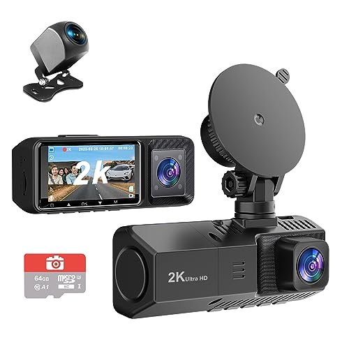 Triple 3 Channel Dash Cam with Night Vision