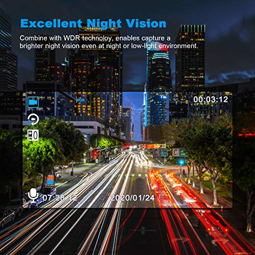 Car Dash Cam Front and Rear 1080P FHD - 32GB