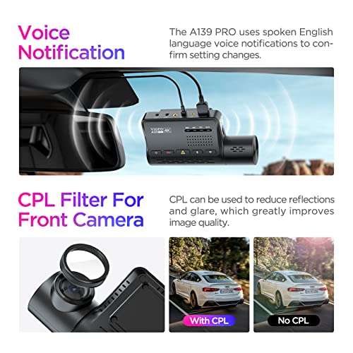 VIOFO 4K Dash Cam Front and Rear Bundle