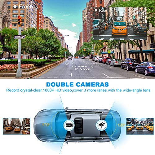Car Dash Cam Front and Rear 1080P FHD - 32GB