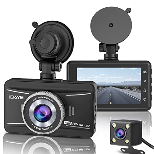 IBAYE Full HD Dual Dashcam with 170°Wide Angle