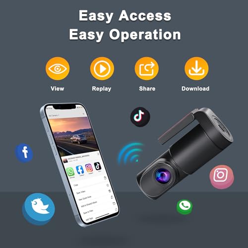 Front and Rear Dash Cam, WiFi, 1080P, 140°