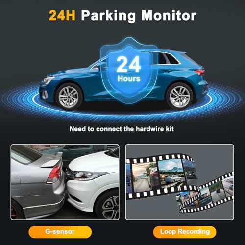 Front and Rear Dash Cam, WiFi, 1080P, 140°