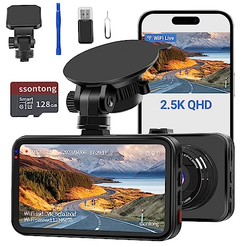WiFi Dash Cam, Car Camera 2.5K QHD 1440P
