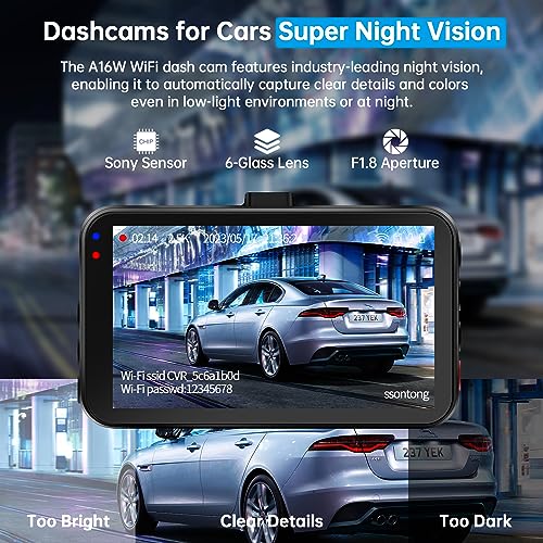 WiFi/APP Control Dash Cam Front and Rear - 2.5K + 1080P