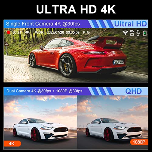 WiFi GPS 4K Dual Camera Dash Cam