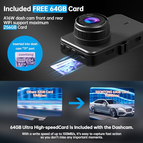 WiFi/APP Control Dash Cam Front and Rear - 2.5K + 1080P