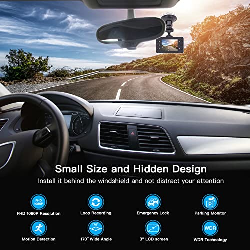 HD Dual Dash Cam: 170° Wide Angle, Night Vision
