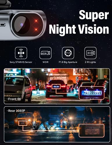 IIWEY Dual Front and Rear 4K Dash Cam