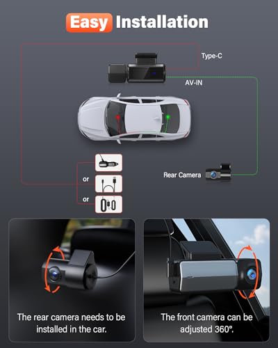 Wireless 4k Front and Rear Dual Dashcam