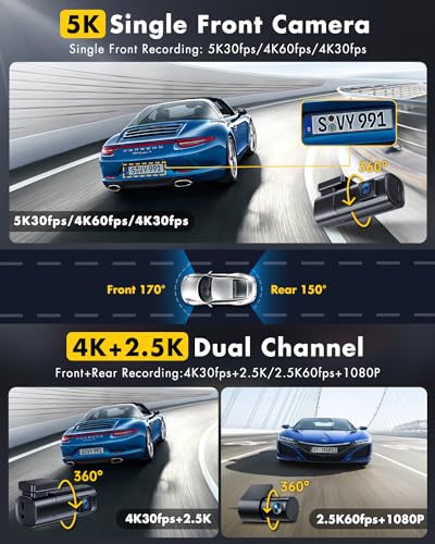 2024 EUKI 5K Dash Cam with WiFi & GPS