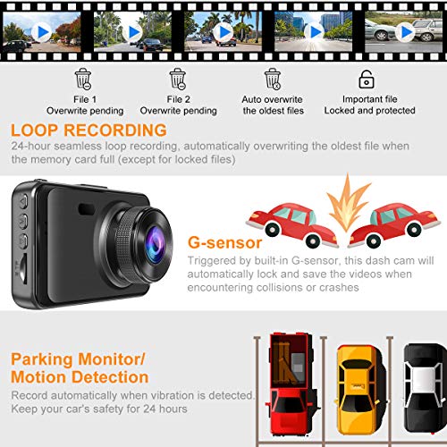 1080P FHD Dash Cam with Night Vision