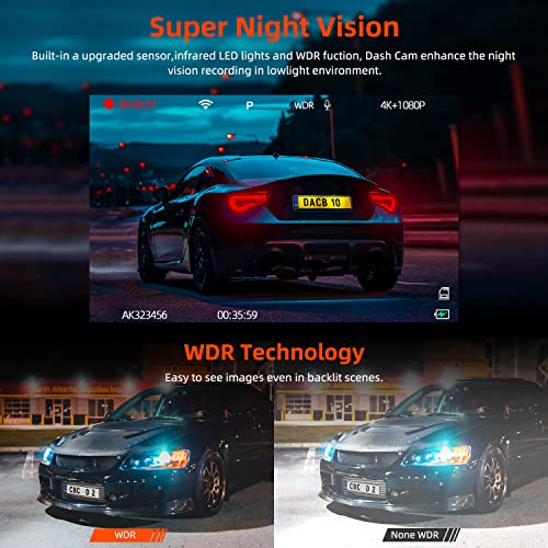 WiFi GPS 4K Dual Camera Dash Cam