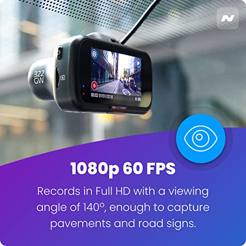 Nextbase 322GW HD Dash Cam with Wi-fi