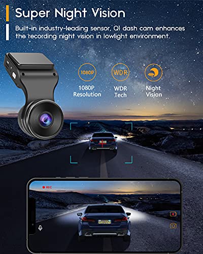 2K WiFi Dash Cam with SD Card - Night Vision
