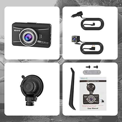 IBAYE Full HD Dual Dashcam with 170°Wide Angle