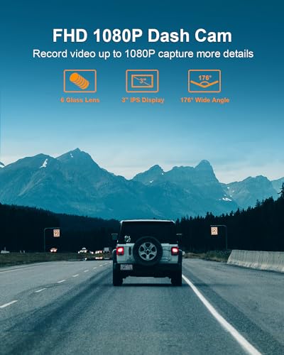 1080P FHD Dash Cam with Free 64G SD Card