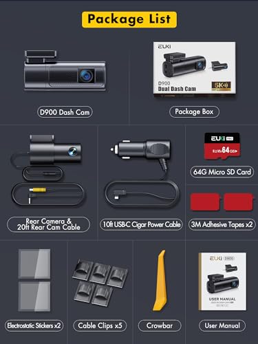2024 EUKI 5K Dash Cam with WiFi & GPS