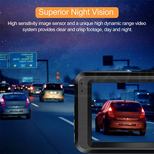 Dual Lens Dash Cam 1080P Full HD, Wide Angle